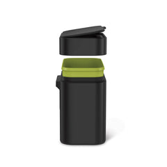 58 liter rechthoekige pedaalemmer met twee compartimenten met zakkenhouder + compostbakje