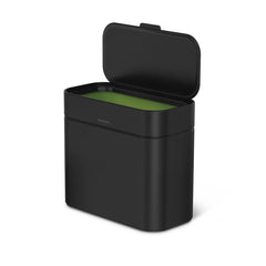 58 liter spraak- en bewegingsgestuurde, rechthoekige afvalbak met sensor en twee compartimenten + compostbakje