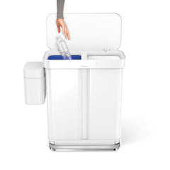 58 liter rechthoekige pedaalemmer met twee compartimenten met zakkenhouder + compostbakje