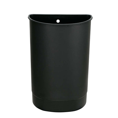 40L black plastic trash bucket - main image