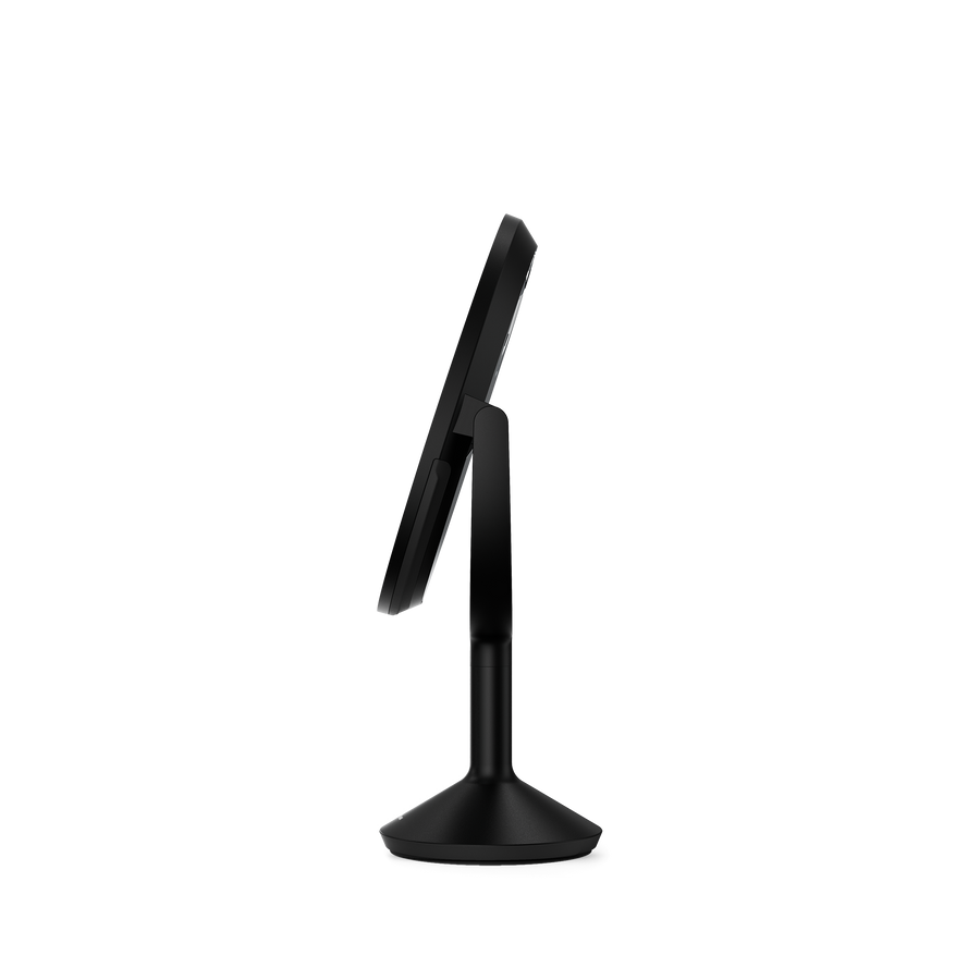 Simplehuman's Sensor Mirror Trio Max in Matte Black, side view