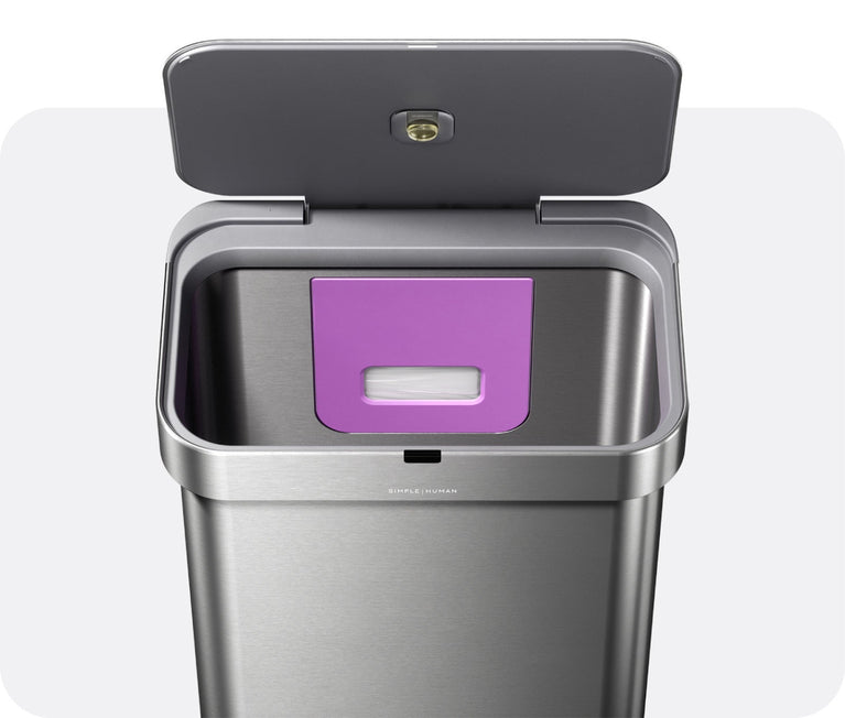 Simplehuman's Cans have a hidden liner pocket to maximize capacity while making liners easily accessible. 