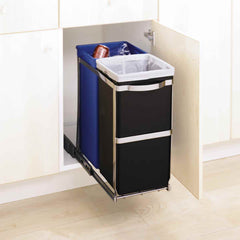 35L dual compartment under counter pull-out bin - lifestyle bin in cabinet