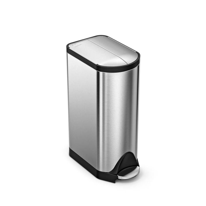 30L butterfly pedal bin - brushed finish - main image