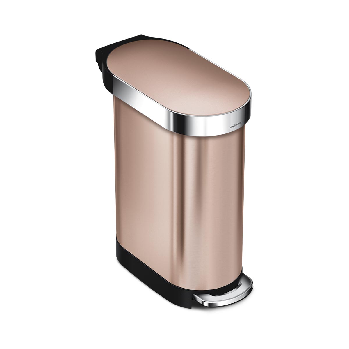 45L slim pedal bin - rose gold stainless steel - main image