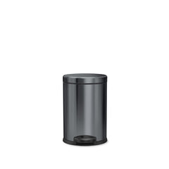 4.5L round pedal bin - black finish - front view image