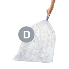 code D, transparante afvalzakken op maat voor recyclebakken