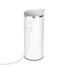 rechargeable liquid soap sensor pump - white finish - charger on pump image