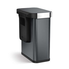 58L rectangular sensor bin with voice and motion control - black finish - back liner pocket image
